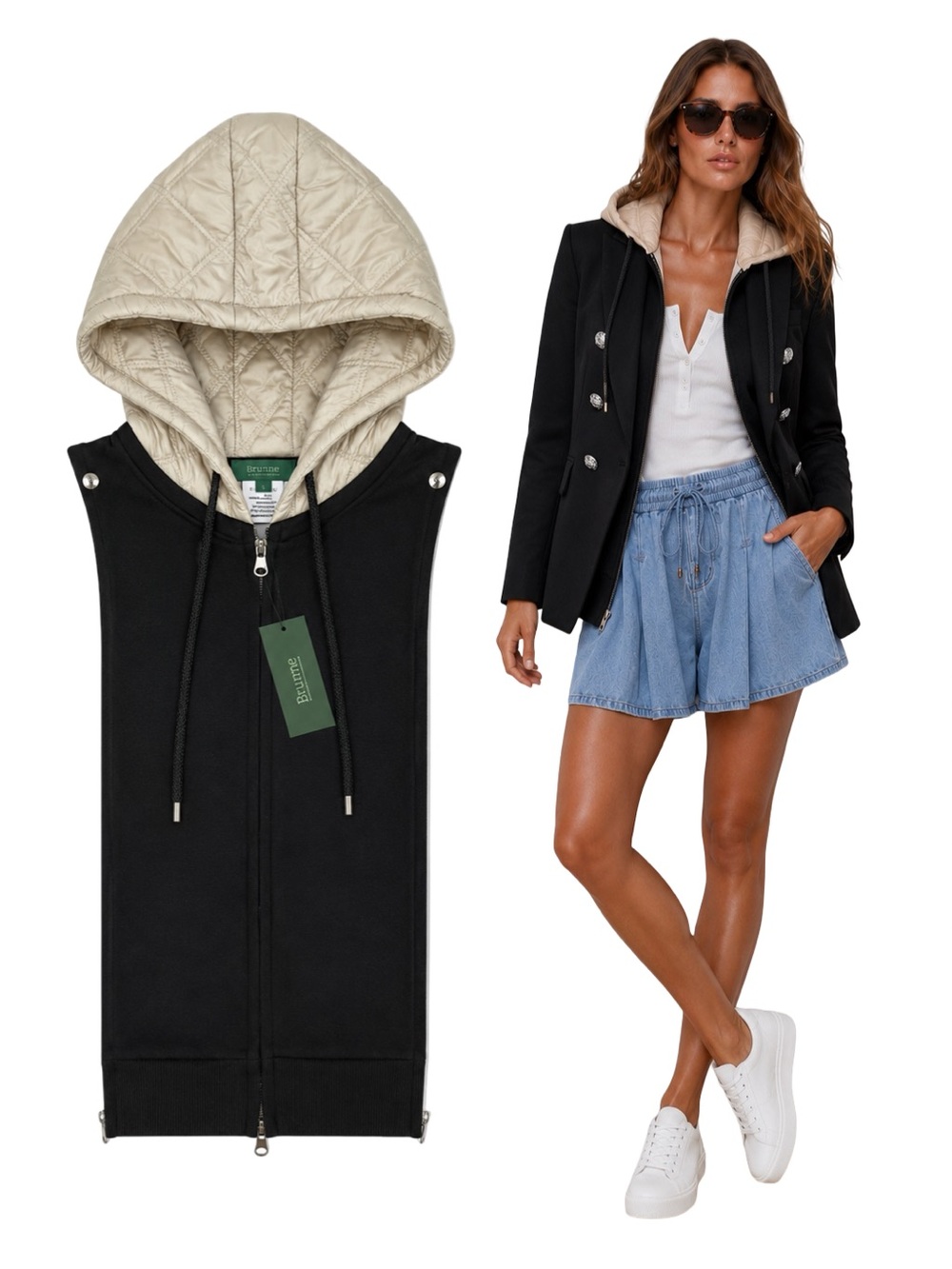 NWT BRUNNE Dickey Insert Compatible with Veronica Beard Blazers FRENCH TERRY